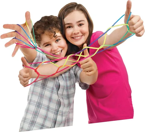 Miniatura 2 de JA-RU Stringy Majiggy Cats Cradle - Juguetes de cuerda chinos (1 cuna para gatos) Juegos de trucos de cuerda de mano para niños y adultos, niñas