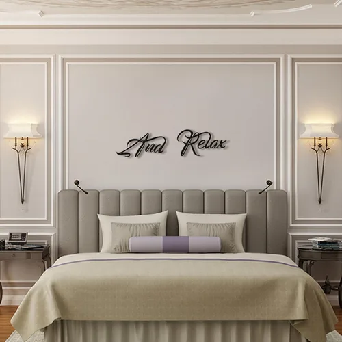 Miniatura 2 de LIYAOLI Arte de Pared de Metal Negro Relajante, Letrero de Relajación Moderno Decoración de Letras para Baño, Letrero Decorativo de 3D en Metal