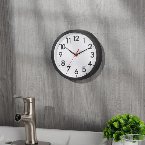 Miniatura 5 de AKCISOT Reloj de Pared, Relojes de Pared Pequeños Modernos a Batería de 8 Pulgadas, Silencioso Sin Tic-Tac Analógico Clásico para Oficina, Hogar