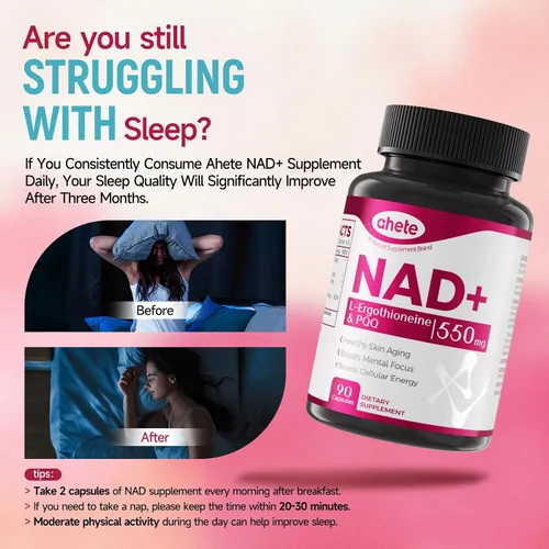 Miniatura 4 de Suplemento NAD con L-ergotioneína, PQQ, vitamina B6 y suplemento NMNH - para salud celular, apoyo energético y envejecimiento saludable para mujeres