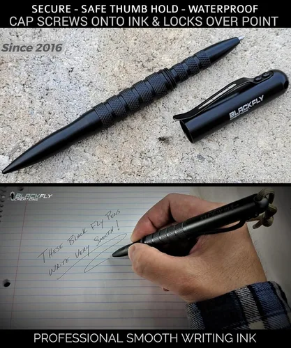 Miniatura 4 de Black Fly, bolígrafo táctico para defensa personal, arma de supervivencia, herramienta para policías, militares, miembros de SWAT, aleación