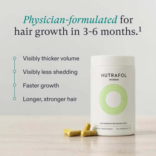 Miniatura 2 de Nutrafol Suplemento para el crecimiento del cabello para mujeres y péptidos de colágeno en polvo, de 18 a 44 años, formulado por médicos para un