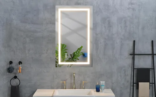 Miniatura 3 de 40 x 26 luces LED espejo montado en la pared para baño con alto lumen+antivaho control por separado + función de atenuación