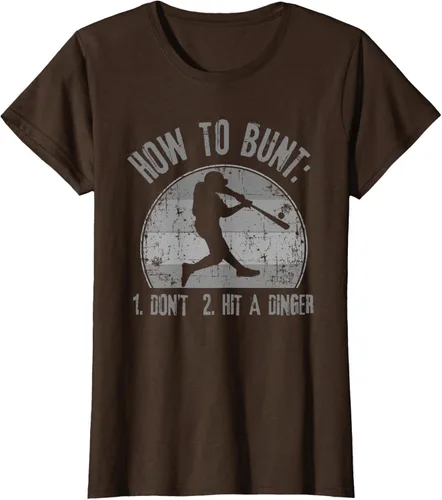 Miniatura 21 de Cómo Bunt Don't Hit A Dinger - Camiseta divertida de béisbol y sóftbol, Negro, S