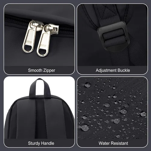 Miniatura 7 de Mochila Escolar Mochila de Día Casual Negra Bolso para Libros, A-Negro, Grande