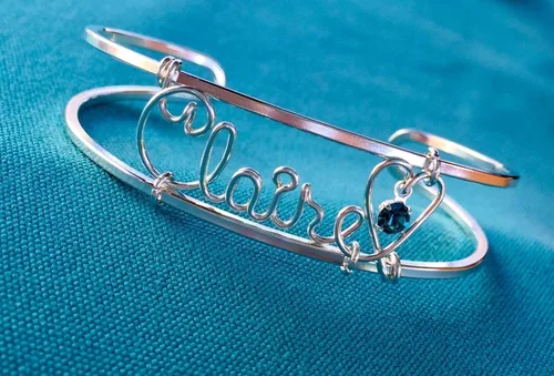 Miniatura 8 de Personalized Silver, Gold or Rose Gold Mom, Mother, Mommy, Grandma, Nana, Couples Bracelet with Birthstones and Hearts~Multiple Children's Names