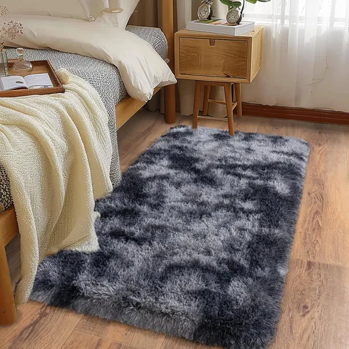 Miniatura 13 de Alfombras suaves para pasillos de dormitorio, nuevas, con parte inferior antideslizante mejorada, de 2 x 3, alfombra esponjosa y peluda verde