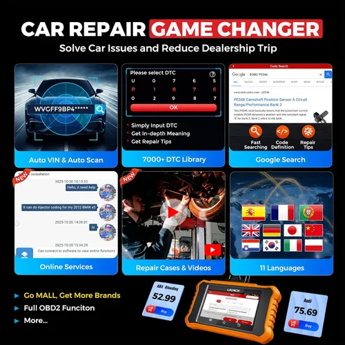 Miniatura 7 de LAUNCH Creader Elite V3.0 para escáner Land Rover Jaguar OBD2, herramienta de diagnóstico bidireccional de sistemas completos 2026, CAN-FD y DOIP