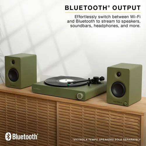Miniatura 4 de Victrola Stream Onyx - Tocadiscos con transmisión Wi-Fi de 2 velocidades con salida Bluetooth, funciona con Sonos y Victrola Tempo – Altavoces