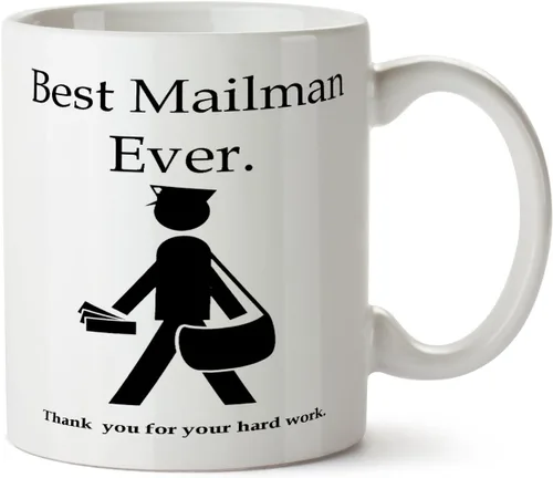 Mailman - Taza de café de 11 onzas, regalo de agradecimiento, transportista o trabajador de la oficina de correos, color blanco