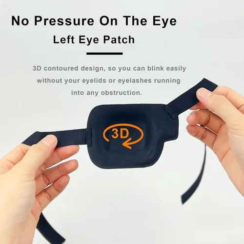 Miniatura 4 de Parche para ojos 3D, parches médicos para adultos y niños, parches para ojos perezosos para ambliopía 3D para ojo izquierdo Negro