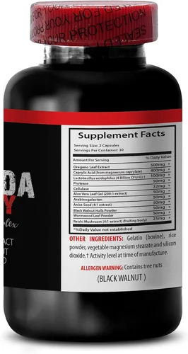 Miniatura 4 de Extracto de nuez negra, proceso estándar complejo de flora intestinal - CANDIDA AWAY COMPLEX - extracto de hoja de aloe vera, ácido caprílico