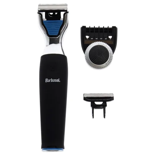 Miniatura 2 de Barbasol Afeitadora eléctrica recargable de una sola hoja húmeda y seca con cuchillas de acero inoxidable y accesorio ajustable para recortadora