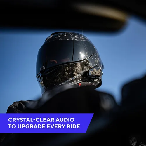 Miniatura 2 de EXOCOM LINK-1C Sistema de Comunicación y Comunicación de Casco de Motocicleta - Altavoces HD delgados de 40mm con intercomunicador Bluetooth +