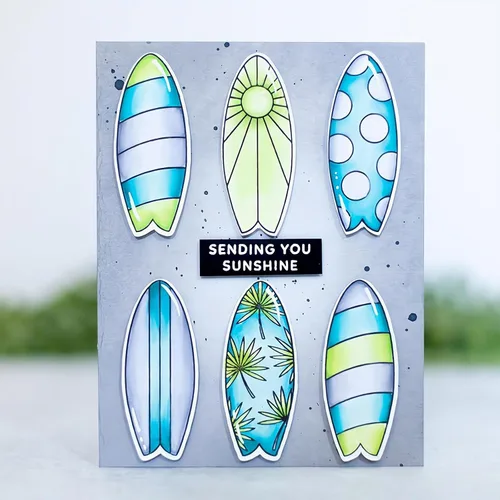 Miniatura 4 de Juegos de sellos y troqueles transparentes de tabla de surf de verano para hacer tarjetas, plantillas de corte troquelado para álbumes de recortes