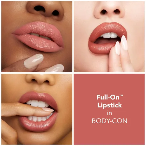 Miniatura 3 de Buxom Lápiz labial satinado completo, formulado con ácido hialurónico y cera de girasol, lápiz labial cremoso hidratante, acabado satinado, ligero