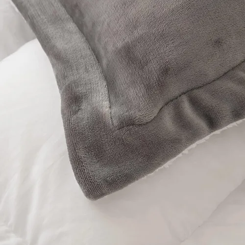 Miniatura 5 de Seward Park Juego de edredón Sherpa gris tamaño Twin XL, ropa de cama suave y cálida para todas las estaciones, manta de otoño de forro polar