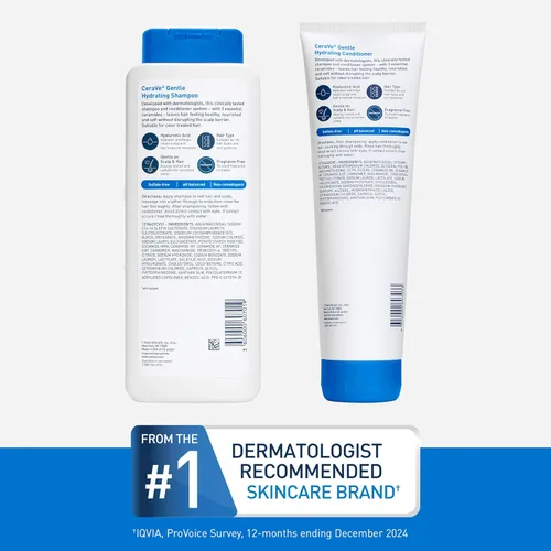Miniatura 9 de CeraVe Juego de Champú y Acondicionador Hidratante Suave, Con Ceramidas, Niacinamida y Ácido Hialurónico Para Cabello y Cuero Cabelludo Suaves