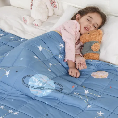 Miniatura 22 de Kivik Manta con peso de 3 libras, transpirable, pequeña y pesada, para dormir y relajarse, para cama, sofá, hogar, escuela, lavable a máquina