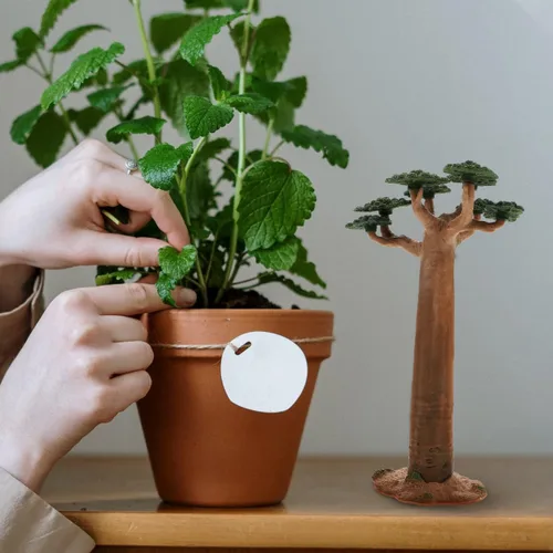 Miniatura 7 de Garneck Árbol modelo mini baobab árbol tren paisaje, arquitectura, árboles falsos, árbol artificial en miniatura, plantas falsas para manualidades