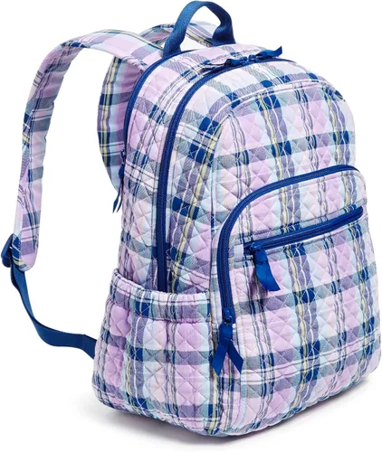 Miniatura 2 de Vera Bradley Mochila Campus de Algodón para Mujer, Amatista Plaid - Algodón Reciclado