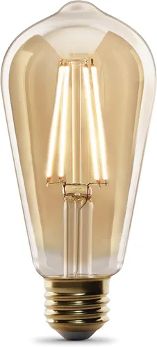 Miniatura 8 de Feit Electric ST19 - Bombilla LED Edison vintage, equivalente a 60 W, regulable, luz cálida 2100 K, 400 lúmenes, bombillas de filamento recto