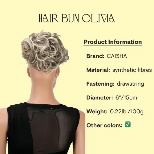 Miniatura 2 de CAISHA Moño Hairpiece Cola de caballo Topknot Hepburn-Bun Scrunchie Updo Ash Brown Light Blonde Mix HK124