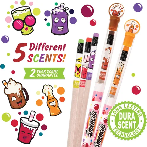 Miniatura 2 de SODA Shop Smencils - Lápices perfumados gourmet patentados, 5 unidades, regalos para niños, suministros escolares, recompensas para el aula, Tienda