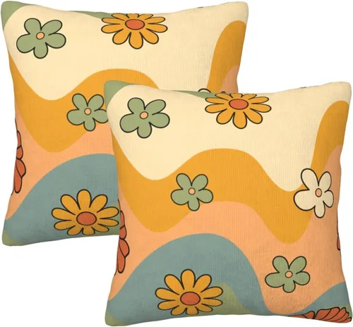 Miniatura 10 de Juego de 2 fundas de almohada con estampado de leopardo abstracto de animales africanos y vida silvestre, retro, fundas de almohada para decoración