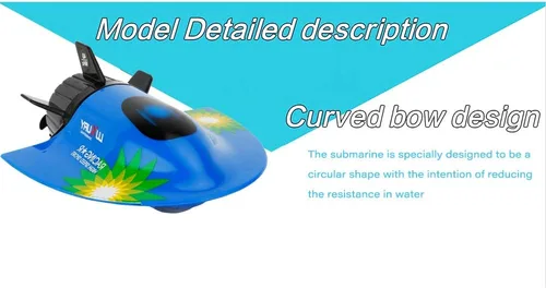 Miniatura 4 de GoolRC Mini barco submarino RC, juguete de buceo impermeable con control remoto (azul)