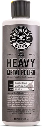 Miniatura 13 de Chemical Guys, Heavy Metal Polish SPI_402_16 - Abrillantador pesado restaurador y protector para metales (16 oz) y toallas de microfibra de grado