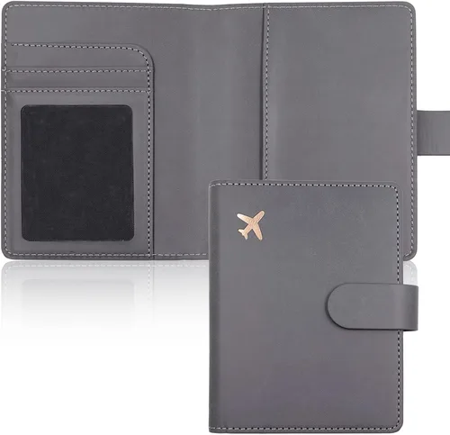 Miniatura 18 de Estuche para pasaporte, ranuras para pasaporte, tarjetero para pasaporte y tarjeta de vacunación, bonita funda para pasaporte para mujeres