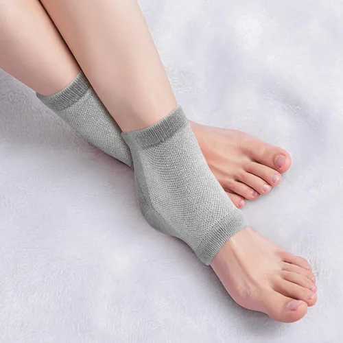 Miniatura 7 de Calcetines hidratantes, calcetines sin dedos para mujer para tratamiento de talón seco y agrietado, calcetines de silicona para mujer