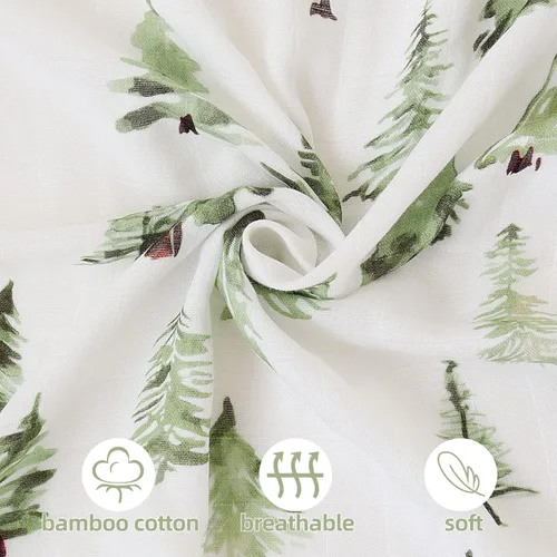 Miniatura 7 de LifeTree - Mantas de muselina para envolver al bebé, de bambú para habitación del bebé, manta de recepción unisex para niños y niñas, suave 70%