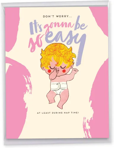 Miniatura 11 de NobleWorks - Tarjeta de felicitación para recién nacido con sobre (grande 8.5 x 11 pulgadas) - Baby On The Way J6355BBG