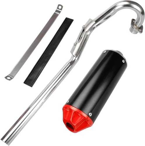Miniatura 3 de FVRITO Kit de Ensamblaje de Tubo Silenciador de Escape para 70cc 90cc 110cc 125cc CRF50 XR50 SSR SR110 Roketa Taotao DB14 DB10 X-PRO DB-X20 SDG Rojo