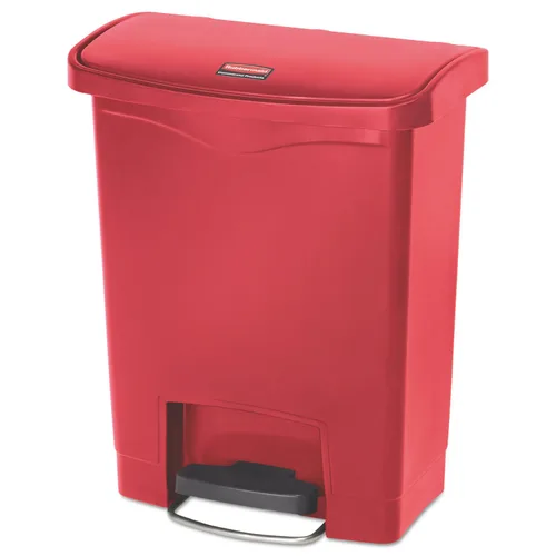 Miniatura 46 de Rubbermaid Commercial Products - Bote de basura Streamline Slim con pedal Papelera de plástico, 4 galones (15 litros), color rojo, con manos