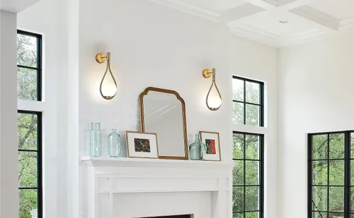 Miniatura 4 de Paquete de apliques de pared/luces de pared, no cableadas de latón dorado, lámparas de pared de globo de vidrio blanco, lámpara inalámbrica