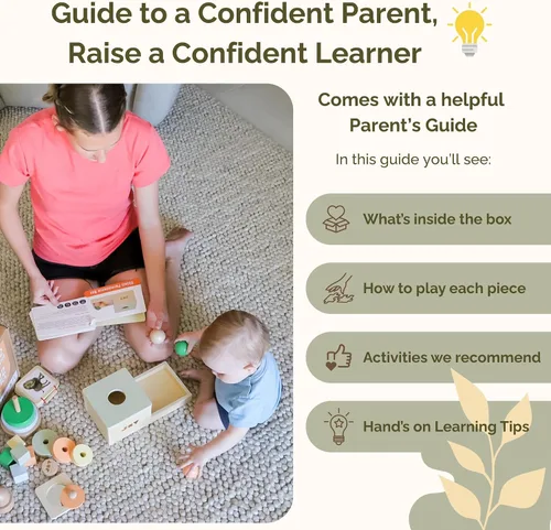 Miniatura 8 de Jackie & Vancie Juguetes Montessori para Niños de 1 Año, Juego Sensorial 6 en 1 Juguetes de Aprendizaje de Madera, Set de Juguetes Montessori