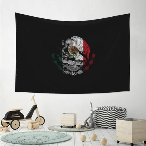 Miniatura 5 de JUHIOPOI Tapiz de bandera de México, para colgar en la pared, arte hippie mexicano mexicano, decoración de pared para dormitorio, sala de estar
