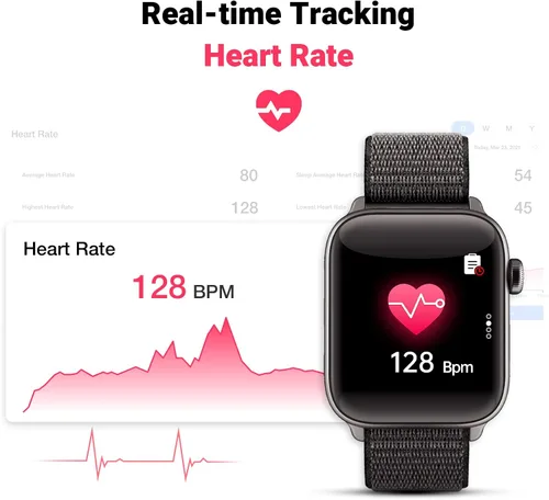 Miniatura 6 de COCO Reloj inteligente de monitoreo de salud cómodo con Bluetooth para personas mayores: frecuencia cardíaca, temperatura corporal, oxígeno