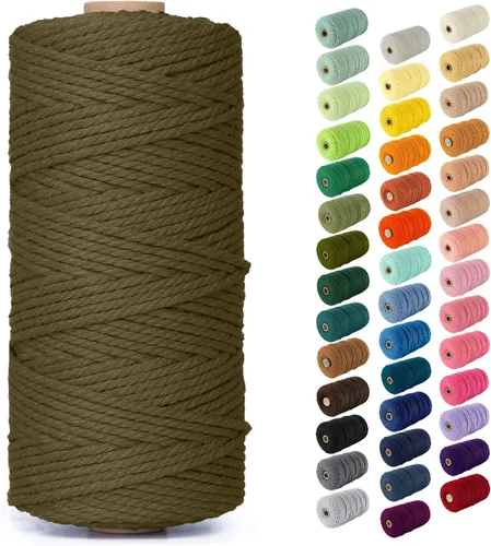 Miniatura 164 de Nook Theory - Cuerda de macramé de 3 mm, 220 yardas de cuerda de algodón, hilo de 4 mm y 5 mm, cuerda para manualidades, perfecta para colgantes