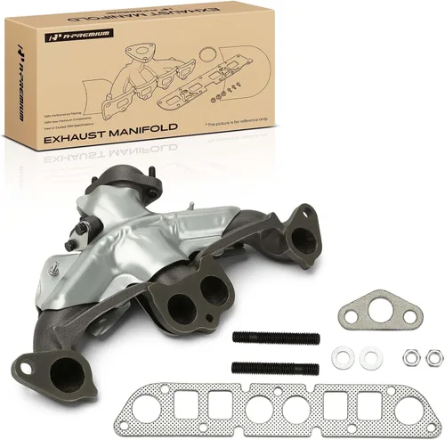 Kit de colector de escape A-Premium con juntas, tuercas, pernos, arandelas y protector térmico [4Cyl 2.5L] Compatible con Jeep, Dodge y American
