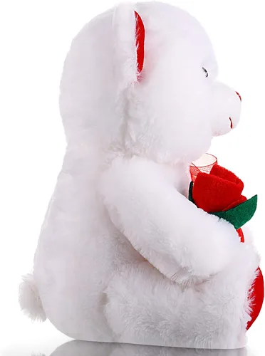 Miniatura 4 de Animales de peluche para el día de San Valentín de peluche de 10 pulgadas con diseño de corazón rojo y suave; peluche para el día de San Valentín