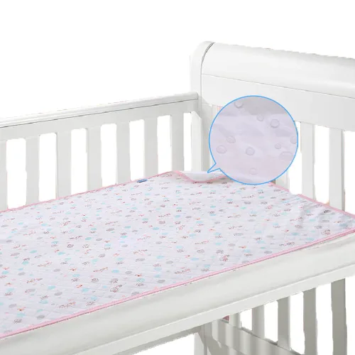 Miniatura 6 de 3 piezas Paquete Monvecle Almohadillas Cambiadoras de Pañal de Algodón para Bebé Impermeables Lavables Revestimientos de Pañales