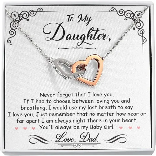 FG Family Gift Mall Regalos de cumpleaños para hija, regalos de padre e hija de mamá, regalos para hija de papá, collares de hija de mamá, joyería