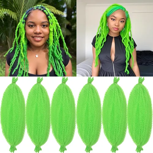 Miniatura 32 de Marley Twist - Cabello trenzado marrón Spring Twist de 18 pulgadas, cabello Marley para rastas suaves de imitación mariposa, cabello trenzado rizado