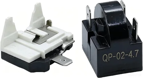 1 unidad QP-02-4.7 relé de arranque de refrigerador de 3 pines 4.7 ohm enfriadores compresor con 1 unidad protector de sobrecarga de refrigerador de