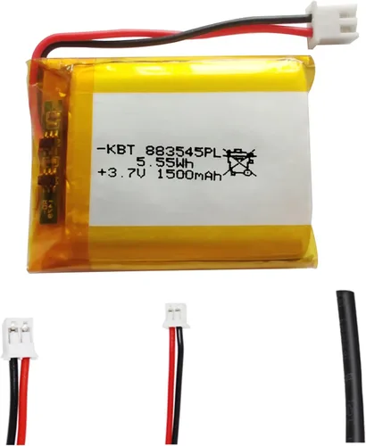 KBT 3.7V 1500mAh Batería de Polímero de Litio: 883545 Baterías Lipo Recargables de Iones de Litio con Conector JST para Placa de Desarrollo Arduino