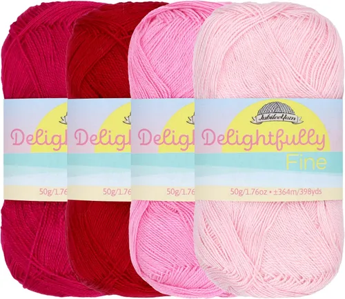 Miniatura 10 de JubileeYarn - Hilo deliciosamente fino, 1.76 oz/madeja de rayón de bambú y encaje, tonos de azul, 4 madejas